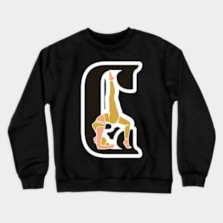 Sports yoga women in letter E vector design. Alphabet letter icon concept. Sports young women doing yoga exercises with letter E logo design. Crewneck Sweatshirt